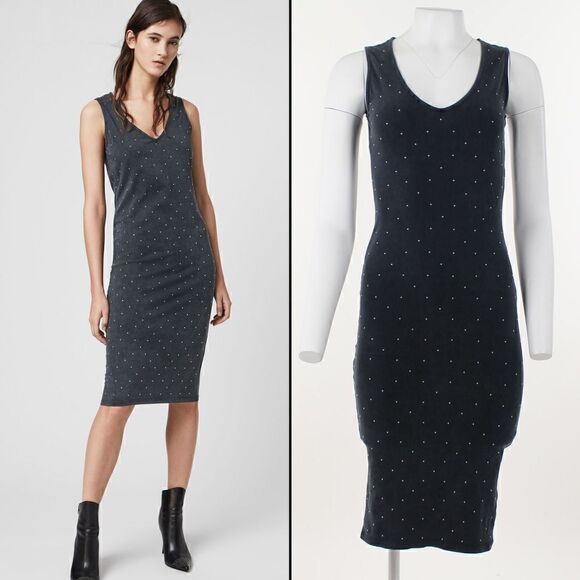 Allsaints Leigh Studded Sheath Dress - Picture 1 of 5